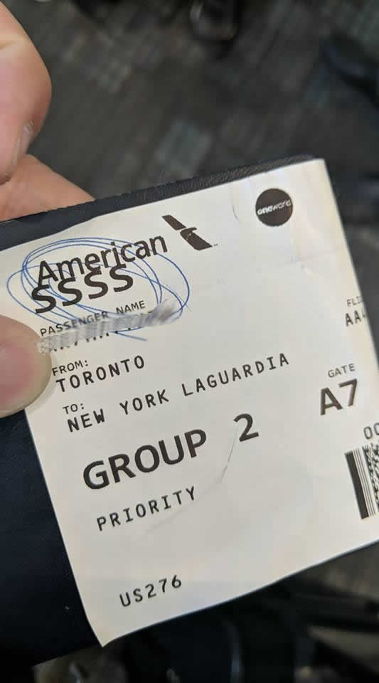 面倒くさいことになった を英語で 飛行機の搭乗券にssssがついていると面倒なことになるらしい ワーホリ 留学生が今日カナダで話した英語